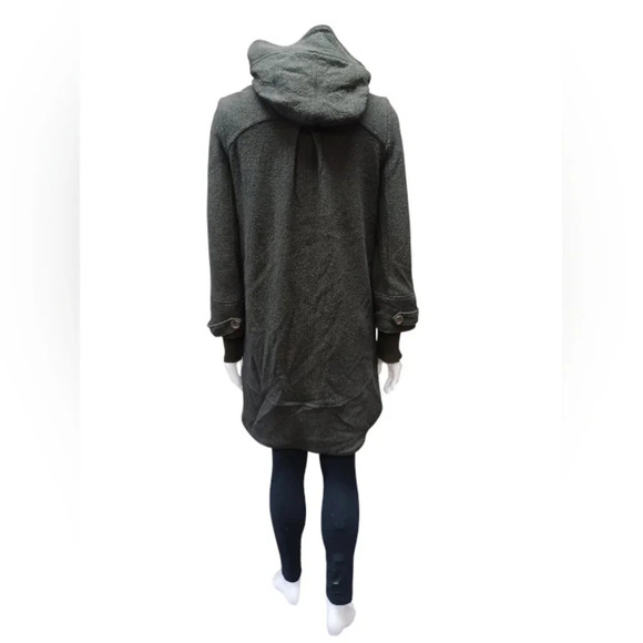 Free People EUC Dark Green Hooded Wool Blend Coat Size S/P - Picture 5 of 12
